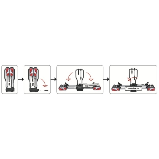 BAGAŻNIK ROWEROWY PROUSER FG3 (składany) BLACK LED  (możliwa dostawka+1) model 2025!
