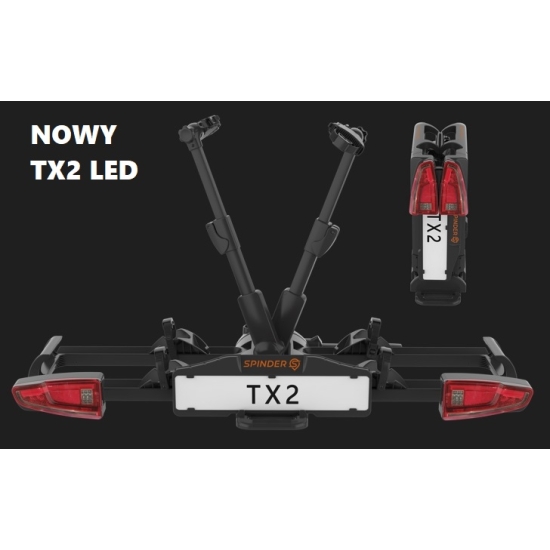 BAGAŻNIK ROWEROWY SPINDER TX2 na 2 rowery LED - NOWOŚĆ(możliwość rozbudowy)