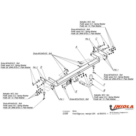 Hak holowniczy Ford Edge SUV (08.2015r. - 2021r.)